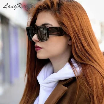 LongKeeper Letnik Prevelik sončna Očala Ženske Moški Trend 2021 Luksuzne blagovne Znamke Debel Kvadrat sončna Očala z UV Zaščitna Očala Gafas
