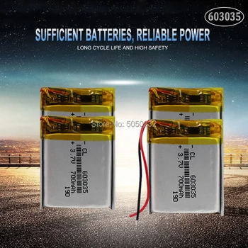 10pc 700mAh 3,7 V 603035 Litij-Polimer Baterija za Polnjenje Za mp3, mp4 mp5 Tahografske Avto DVR Bluetooth Slušalke GPS