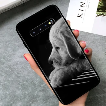Silikonski lupini Srčkan Zlati Prinašalec pes za Samsung Galaxy Note 10 PLus 9 8 S10 5G S9 S8 S7 Plus Rob Primeru Telefon