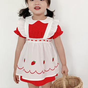 Vintage Lolita style baby dekle, princesa obleko otroci otrok poletje puff rokav španski rojstni dan obleko