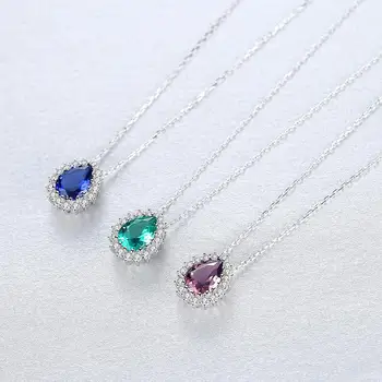Nova Moda S925 Srebro Naravnih Ametist Diamond Clavicle Verige Pribor Peridot Gemstone Bizuteria Nakit, Obeski 2019