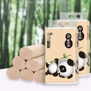 Naravna bambus, celuloza, papir roll 6pcs / vrečko za Gospodinjstvo naravnega bambusa celuloza trak papirja, ki se lahko mokro vodo brez papirja ostanki