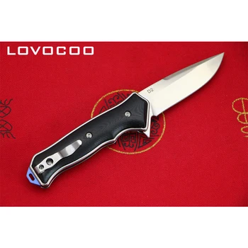 LOVOCOO CR1502 D2 rezilo G10 + jeklo ročaj Flipper folding nož Prostem kampiranje, lov Preživetje žep sadje noži EOS orodja