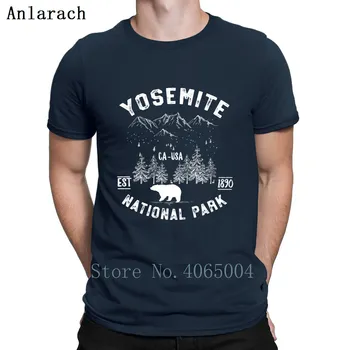 Yosemite National Park Bear Pohodništvo, Kampiranje T Shirt Darilo O-Vratu Osebno Dihanje Letnik Tee Shirt Pomlad Jesen Majica
