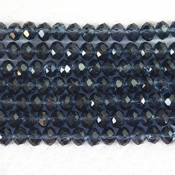 Lepo modro kristalno steklo 3x4mm 4x6mm 5x8mm 8x10mm rondelle gladko svoboden kroglice shim nakit, izdelava 15-palčni B719