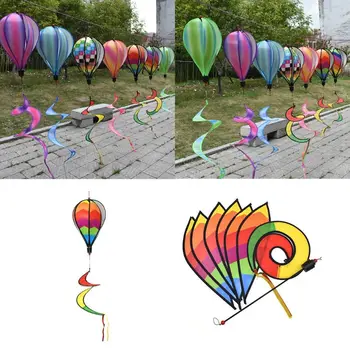 Balon Na Vroč Zrak Vrtenjem Veter Trakovi Vetrnica Na Prostem Visi Rainbow Park Zanimivosti Dekoracijo Pinwheel Vrtec Okraski