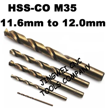 HSS kobalt M35 twist drill bit 11.6 mm, 11.7 mm, 11.8 mm, 11.9 mm, 12.0 mm za inox