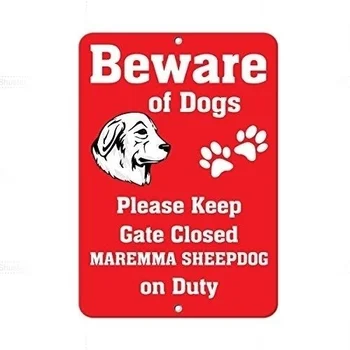 Kovinski Tin Prijavite Plakat Stenska Ploščica Maremma pastirskega psa Pes Pazi Zabavno Aluminija Znak