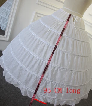 V petticoat je 6 prstanov, brez tila. dolžina je približno 95 cm. če prilegajo pasu od 80 do okoli 100 cm.