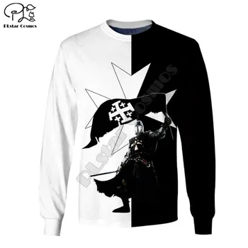 PLstar Kozmos hip hop hoodies 3D tiskanih Vitezov Templjarjev Majica Hoodie Ulične ženske, za moške Športna jakna