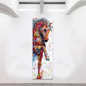 Ročno Poslikane konj Oljna slika Na Platnu Moderna Živali Slike Stenskih slikah, Stenski Dekor MA-01B