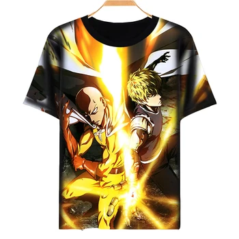 Nova Moda EN UDAREC MOŠKI Majica s Kapuco Anime EN UDAREC Človek Majica 3D Cartoon moški T-shirt Genos Saitama Cosplay poletje tshirts