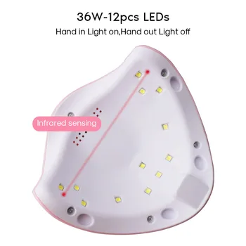 36W UV-LED Lučka za Nohte, Lase 30/60/99s Timer, LCD 12LEDs Kroglice Samodejnega Zaznavanja Dvojni Vir Svetlobe Nail Art Manikura Orodje