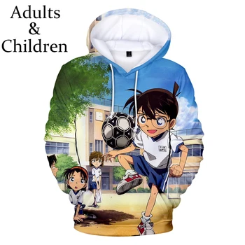 3D Hoodies Natisnjeni Detective Conan Moški Ženske Trenirke Nove modne Ulične Otroci Hoodies Vroče 3D fantje dekleta Pozimi puloverji