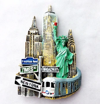 Ročno Poslikane Ameriški New York točko 3D Smolo, Hladilnik Magneti Turističnih Spominkov Hladilnik Magnetne Nalepke Darilo