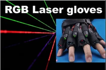 Brezplačna Dostava za led RGB laser rokavice kažejo fazi rokavice laser rokavice z 3pcs laser (1pc Zelena +1PC Rdeča +1PC Vijolična) RGB laser