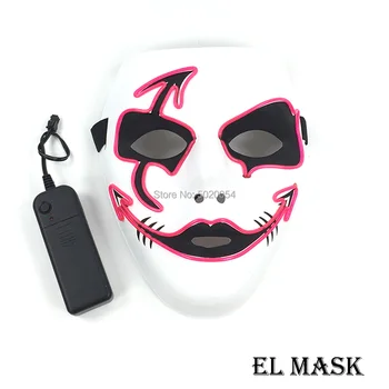 Halloween Neon EL Žice Masko, Kostum Rekviziti Led Luči Gor Masko, Masko Potrebščine, ki jih Poganja DC-3V Krmilnik