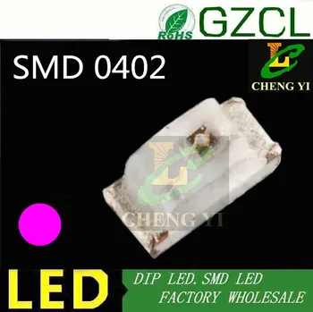 Visoko svetlo ROZA 0402 SMD chip led 1.0*0.5*0.4 mm površine vgrajena LED dioda(CE&Roš)