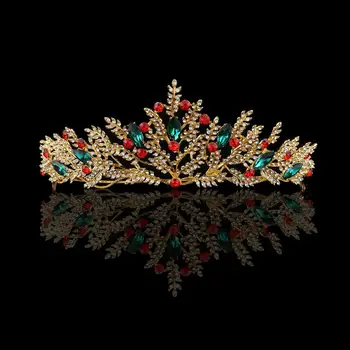 Linglewei Novi lasni Dodatki Modni poročne krono lasje okras Baročno zlato poroko krono Kraljice, vodja ornament