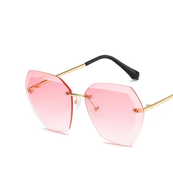 Poligon brez okvirjev Diamond Obrezovanje sončna Očala Otroci Retro UV Zaščito Elegantno brez okvirjev otroška sončna Očala