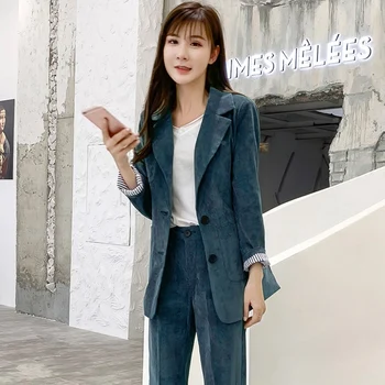 Retro velvet obleko obleko, ženska moda in ženske slim majhne obleko visoko pasu svinčnik hlače barva dva kosa JQ538