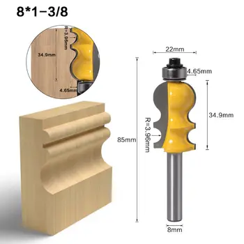 8 mm Kolenom Modeliranje Handdrail Usmerjevalnik Malo Arhitekturne Groving Rezalnik Za lesenih predmetov