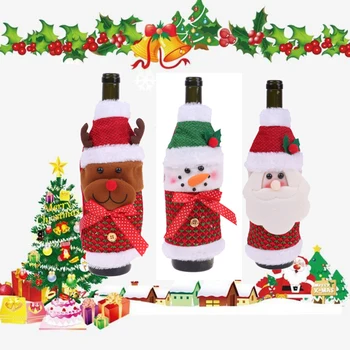 25*13cm Santa Claus/Los/Snjegović Božič Vina, Steklenico Kritje Klobuk Obleko Tabela Stranka Dekor Božič Jedilni pribor Torbe
