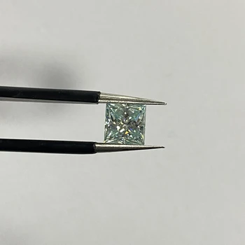 Kitajska Meixidian Lab Zrasla 4*4 MM 0.3 Karat VVS Kvadratnih Princesa Cut Gemstone, Z GRA Certifikat Blue Moissanite Diamantov