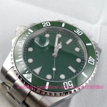43mm Sterilne Keramične Plošče safirno steklo zeleno klic samodejno parnis mens watch