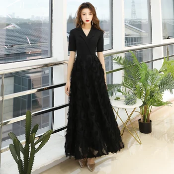Črne Večerne Obleke 2020 Eleganten Čipke Večerne Dolgo Formalno Večerno Obleko Stilov Ženske Prom Stranka Obleke LYFY139