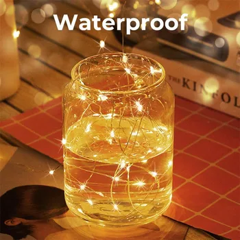 LED Bakrene žice Sveča niz luči 1M/2M Nepremočljiva Božič Praznik niz LED lučka za Podvodne Luči, Vaze za svate