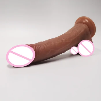 Silikonski Realističen Dildo za Ženske Velik Sesalni Penis Ponaredek Samice Masturbacija Sex Igrače Erotična Lezbični Seks Odraslih Stroj