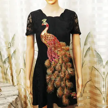 DIY Pav Cvet Sequins Vezenega Obliži Za Oblačila Aplicirano Vezenje Cvet Poročno Obleko Šivanje Trim Oblačilo Dekor