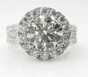 Celotno AAA cirkon diamanti Obroči za ženske 18k belim zlatom, srebrne barve dragih kamnov, karati nakit stranka bijoux darilo, poročni bend,