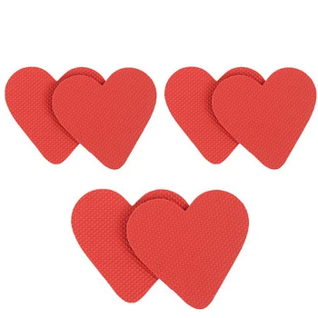 1 Par Rdeče Srce-oblike Anti-Slip Samolepilne Čevlji Mat Visoke Pete, Edini Zaščitnik Gume Blazine, Blazine Vložek Nog Nalepka