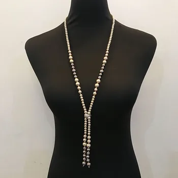 Korejski modno razkošje biser dolgo ogrlica za ženske trgovina/collier femme 2018/collane/gargantilha