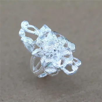 Nova ženska pretirana prstan srebrn prstan odpiranje znak čar ženske Edinstveno oblikovanje nakita j687