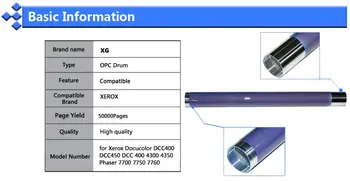 2PC DCC400 Združljiv OPC Drum Zamenjava za Xerox Docucolor DCC400 DCC450 DCC 400 4300 4350 DC3535 Phaser 7700 7750 7760