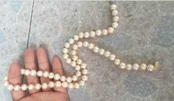 Elegantno 750mm krog južna morja zlato roza biserna ogrlica, 20 palčni