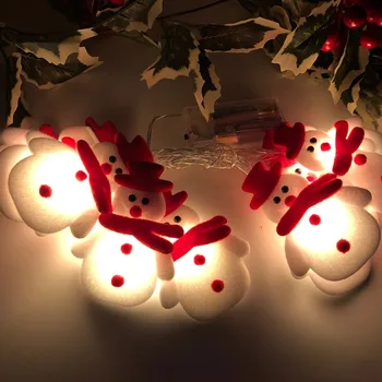 10 LED Luči Božič Snežaka Strune Luč Obesek z Baterijo Božično Drevo Počitnice Stranka Dekoracijo sijoča Luč#40