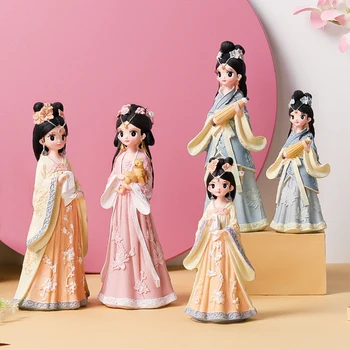 Ustvarjalne Kitajska stari slog hanfu dekle smolo okraski doma namizno dekoracijo oprema Za dekleta darilo za rojstni dan BJ181