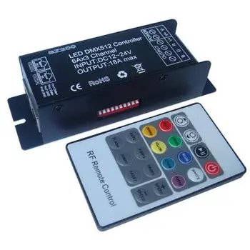 10pcs Krmilnik Dekoder Modul Trakovi RGB DMX512 LED DC z RF Daljinski upravljalnik 3 Kanali 18A PWM DC12V 24v