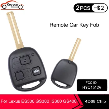 KEYECU 3 Gumb za Daljinsko Avto ključ Fob za Lexus ES300 GS300 GS400 IS300 FCC: HYQ1512V 4D68 Čip P/N: 89785-50030, 89785-50031