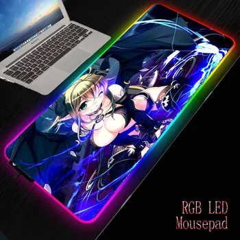 MRG Anime Dekle Seksi Velike Prsi Gaming RGB LED Žareče Pisane Velik Igralec Razsvetljavo Mousepad Desk Miši Mat za Prenosni RAČUNALNIK