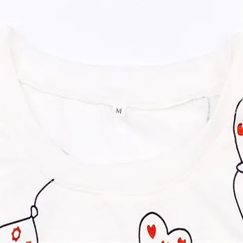 Nove Modne Dame Srce Print Majica S Kratkimi Rokavi Ženske Dolg Rokav Bombaž Vrhovi Plus Velikost Jeseni Leta 2020 Priložnostne O-Vratu Osnovne Svoboden Tee Oblačila