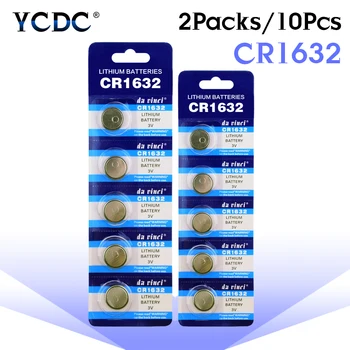 YCDC 10pcs 3V Litijeva Baterija CR1632 Gumb gumbaste 1632 BR1632 ECR1632 DL1632 KCR1632 LM1632 KL1632 L1632 KECR1632 Liion Celic
