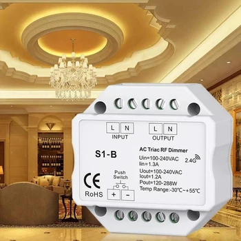 LED Dimmer S1-B Led Triac RF Dimmer 100-240V AC 2,4 GHz Brezžična LED Stikalo Krmilnika za LED Svetilke