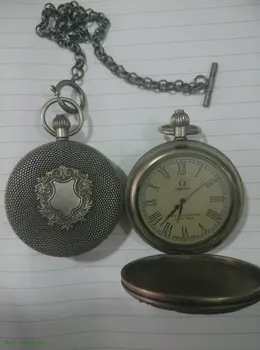Stari Qing kraljevo MEDENINA, STEKLO ura \ mehanske žepna ura, srebro ,Aristokratsko cvet, z oznako, Brezplačna dostava