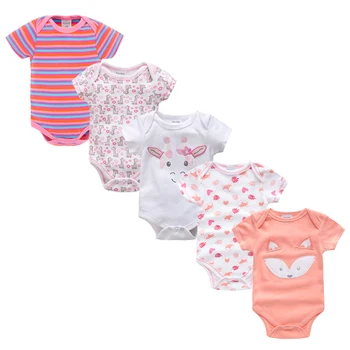 2019 Nov Baby Bodysuit Bombaž Pižame bebe Newborn Baby Girl Obleke Set Telo bebes Kratek Rokav roupa de bebe Baby Boy Oblačila
