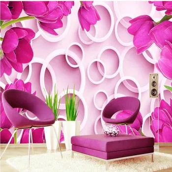 Wellyu po Meri velikih freske lily 3D TV ozadju dekoracijo sten slikarstvo ozadje de papel parede par quarto
